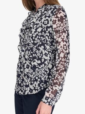 Tommy Hilfiger womens Printed Long Sleeve Floral Size LARGE